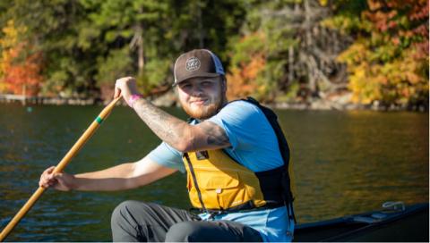 Student canoeing