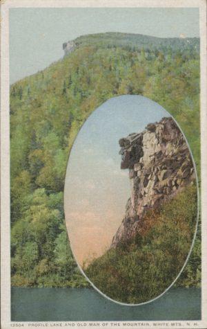old man of the mountain postcard - an enduring presence