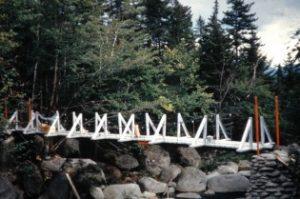 Suspension bridge over the West Branch of the Peabody River on the Great Gulf Trail