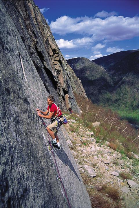 Andy Tuthill climbs Sticky Fingers mountain in 1999