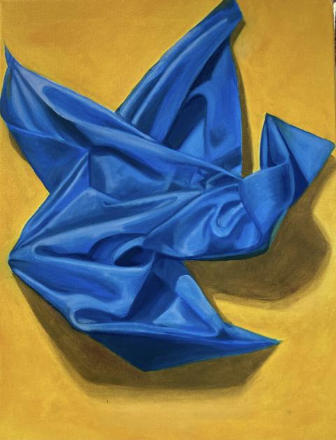 Kasey Arnold, "Pinned Fabric", Oil on Canvas.