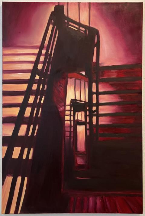 Kaitlyn Robicheau-Hall, "Stairway", Oil on Canvas.
