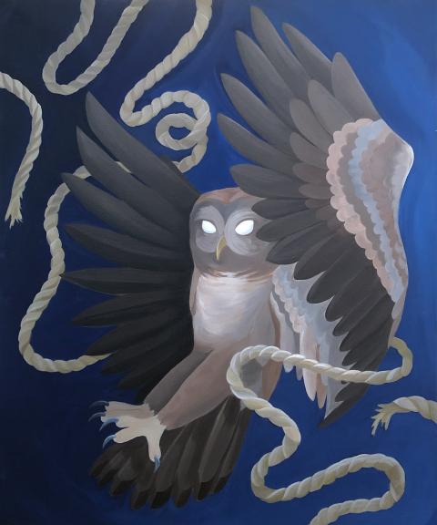 Karissa Roberts, "Northern Spotted Owl", Acrylic on Canvas.