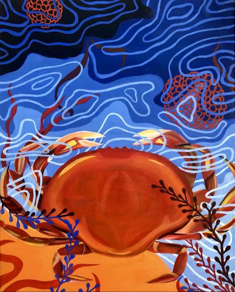 Karissa Roberts, "Crustacean", Acrylic on Canvas.