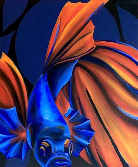Karissa Roberts, "Betta", Acrylic on Canvas.