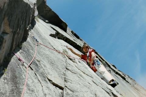 Ed Webster on a free ascent climb of the VMC mountain