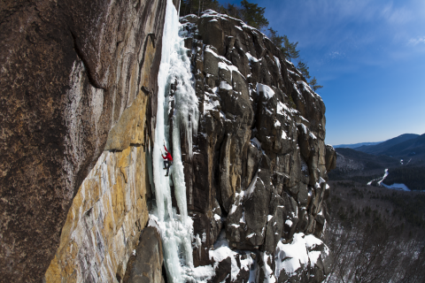 Peter Doucette climbing in Way of the Wilderness cliffs