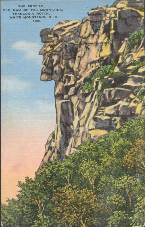 Postcard of a mountain from 1930-1945