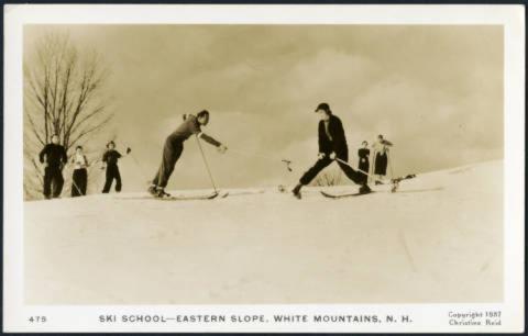 1937 postcard for the Eastern Slope Ski School