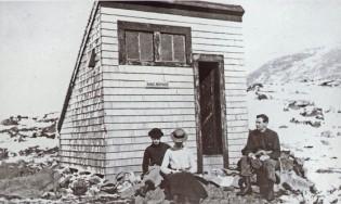 A wood frame shelter near the Lakes of the Clouds was constructed in 1901