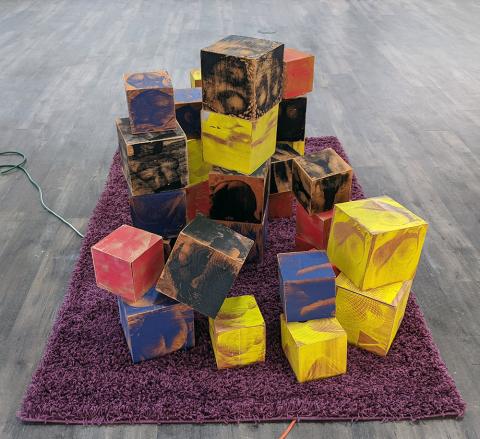 Johnny's Play Blocks, Plywood, Screenprinted Acrylic, 2020