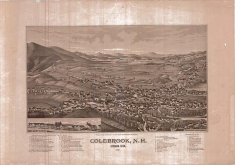 Colebrook NH Birds eye view, 1887