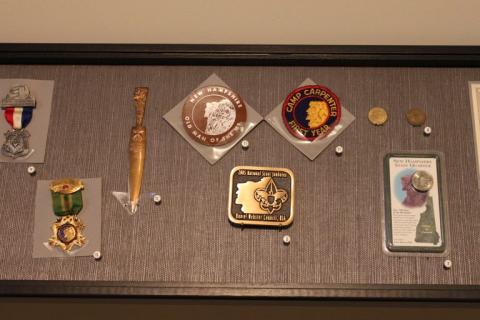 Exhibition view of items using Old Man branding