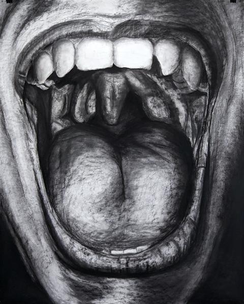 "Pain" Jordan Camerato, Charcoal on Paper, Level D