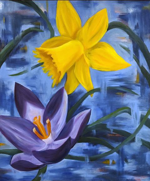 "The Flowers" Karissa Roberts, Acrylic Paint, Level C