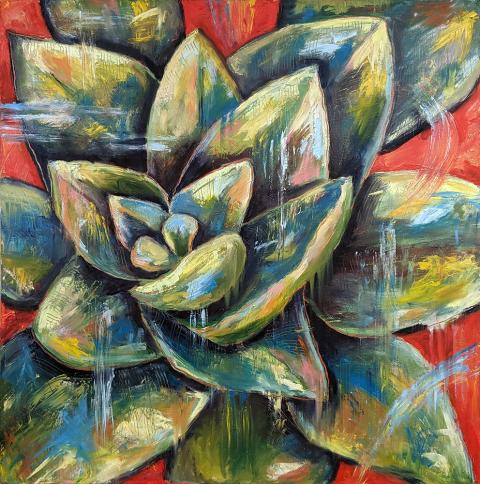 "Succulent" Kassie Stanley, Oil on Canvas, Level C