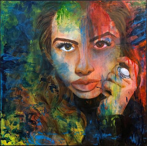 "Messy Self" Madison Stewart, Oil Paint, Level C