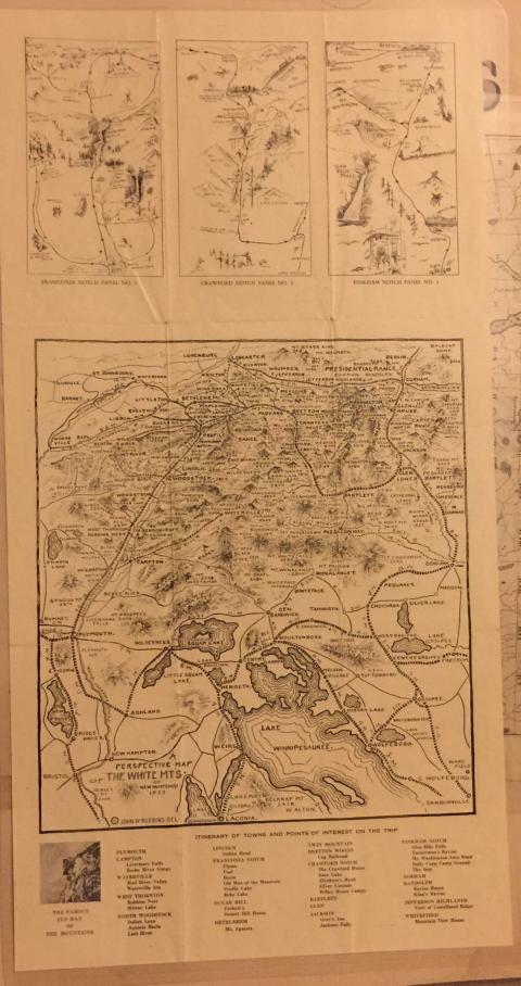 Perspective map of White Mountains, Robbins, 1933
