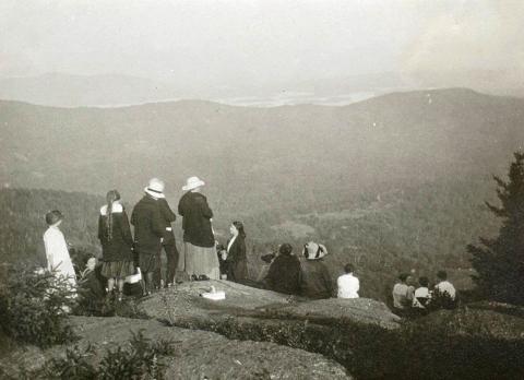 Plymouth State in 150 Objects exhibition 1910s scrapbook mountain day outing