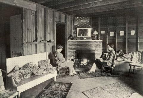 Plymouth State in 150 Objects exhibition Loon Lake Cabin interior