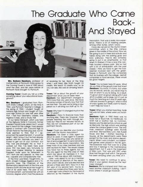 Plymouth State in 150 Objects exhibition 1980s Barbara Dearborn article