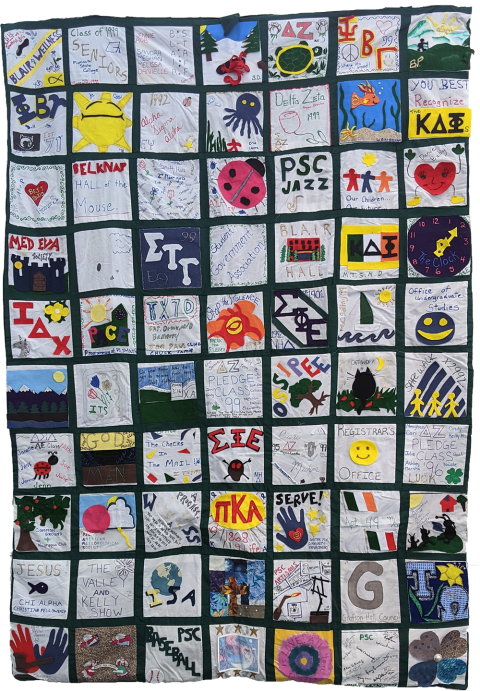 Plymouth State in 150 Objects exhibition 1999 student quilt