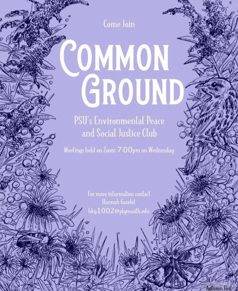Plymouth State in 150 Objects exhibition 2010s Common Grounds organization flyer