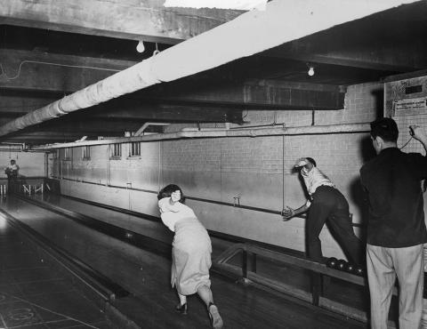 Plymouth State in 150 Objects 1950s basement bowling ally