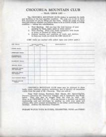 Trail report sheet