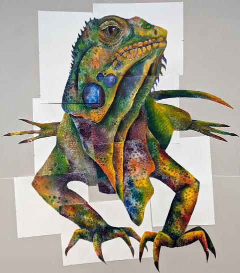 "Iguana" Ursula Hoyt, Monotype Print, Best in Level D