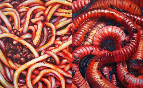 "Wormsketti" Gwen Hoyt, Oil Paint, Jurors Award Level D