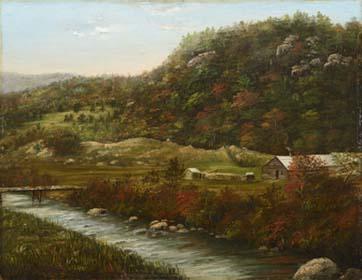 Louisa A. Morse. Dolloff Farm, Pinkham Notch, NH, c. 1884. Oil on board