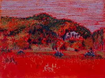 Betty Flournoy Brown, Cathedral Ledge Mt. Washington Valley Diptych. Oil on birch panels