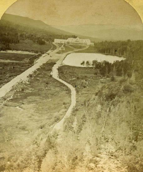 Crawford House from Elephants Head White Mountains stereoview card