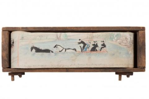 Drawing of fording at McMellans Ford, 1875