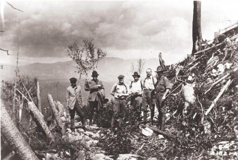 Forestry pioneers on northwest slope of Mt. Carrigain in 1919