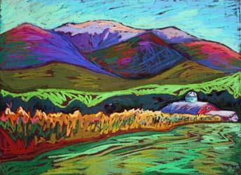 Dianne Taylor Moore, Mt. Moosilauke—Harvest the Light, 2011. Pastel on paper