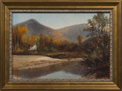 Mary Safford, Stark Mountain, Freyburg. Oil on board