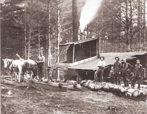 1890 portable sawmill called “Ben Huston’s Portable Sawmill”