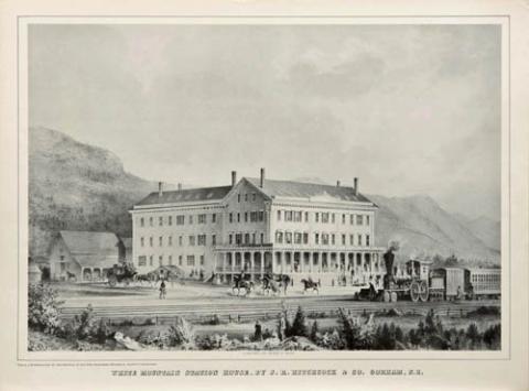 White mountain station house in 1860