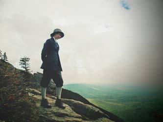 Becky Fullerton in 1915 style hiking costume.