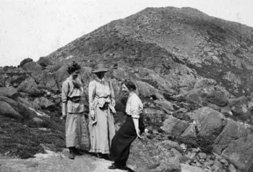 Three women at summit. From left: Hazel Peek