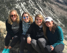 Kate Martin hiking with her friends.