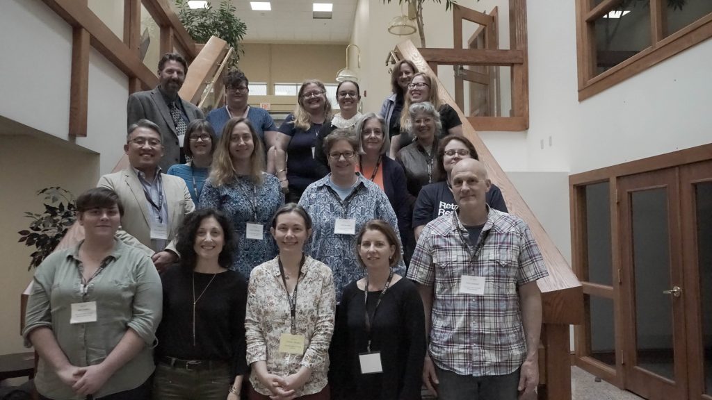 Group of people standing on stairs