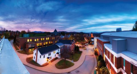 Plymouth campus at dusk