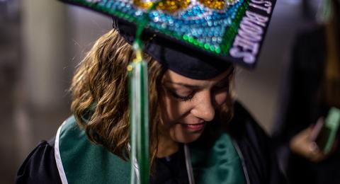 Plymouth Student at Commencement