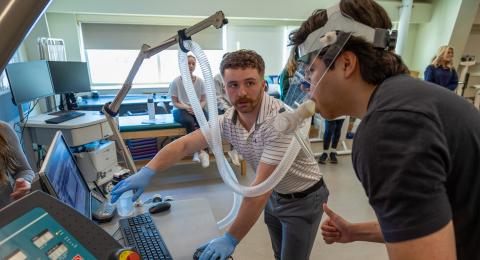 Student on treadmill