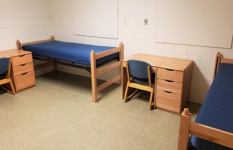 Belknap Hall beds in dorm