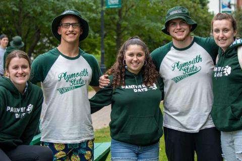 Plymouth Students outdoors on campus