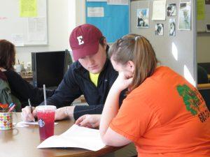 Students studying together at a desk